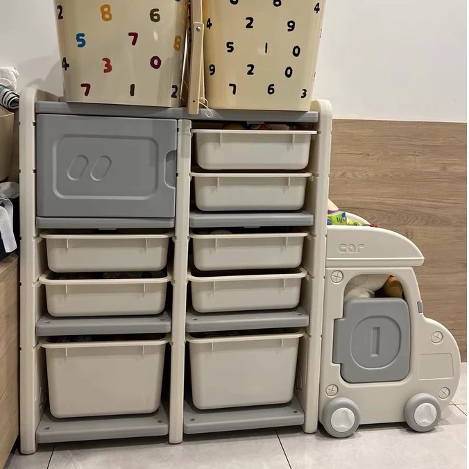 Kệ nhựa để đồ chơi cho bé, nhựa nguyên sinh cao cấp Babypods, đầu xe có thể tháo rời làm xe đẩy - Hình ảnh 2