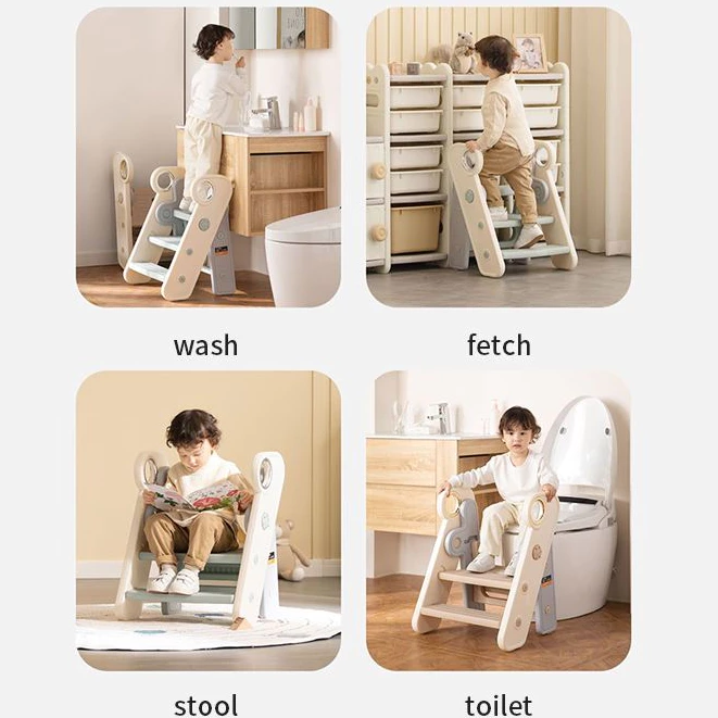 Kệ Nhựa Bậc Thang Đứng Bếp/lavabo rửa tay, ghế kê chân toilet cho trẻ xếp gọn Babypods - Hình ảnh 2