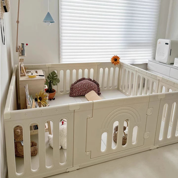 Quây cũi nhựa nguyên sinh dày dặn, an toàn cho bé Babypods (tặng kèm set 50 bóng nhựa và giỏ đựng) - Hình ảnh 2