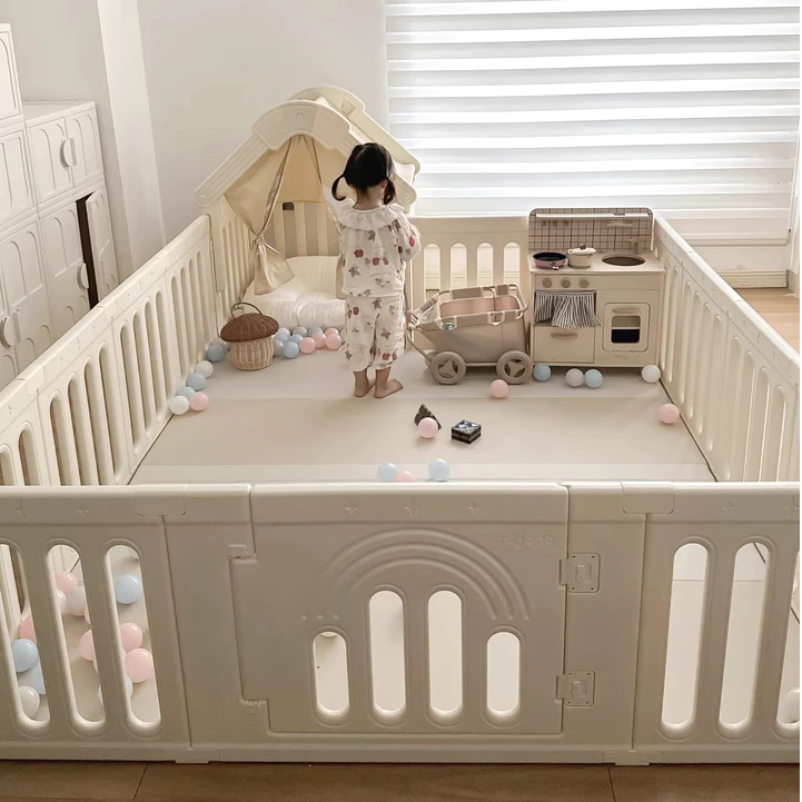 Quây cũi nhựa nguyên sinh dày dặn, an toàn cho bé Babypods (tặng kèm set 50 bóng nhựa và giỏ đựng) - Hình ảnh 3