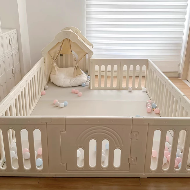 Quây cũi nhựa nguyên sinh dày dặn, an toàn cho bé Babypods (tặng kèm set 50 bóng nhựa và giỏ đựng) - Hình ảnh 8
