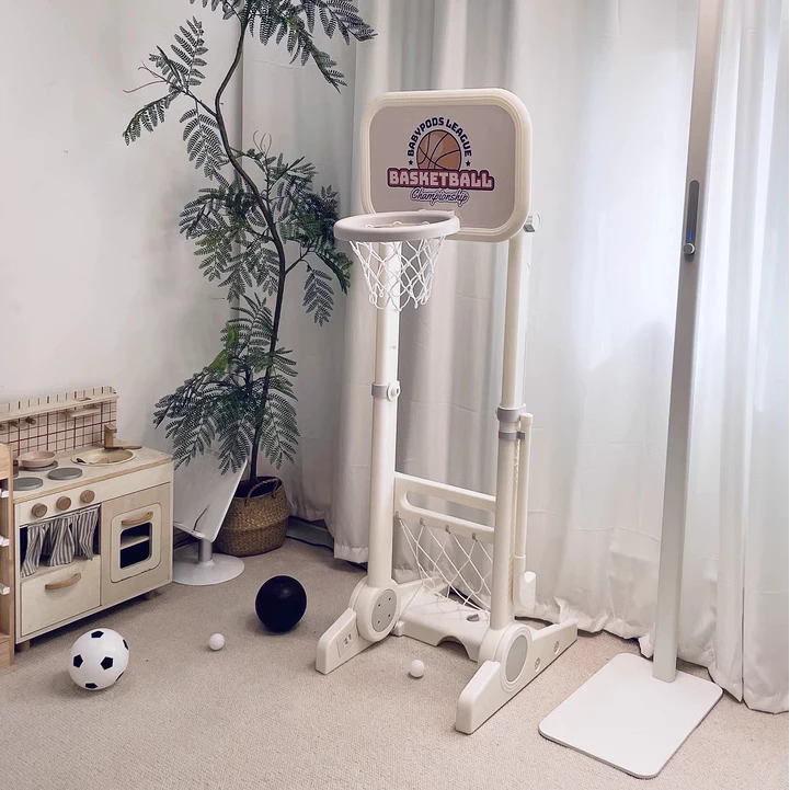 Bộ vận động 3 môn kết hợp: Bóng đá - Bóng rổ - Golf cho bé Babypods (xếp gọn, tùy chỉnh độ cao) - Hình ảnh 3