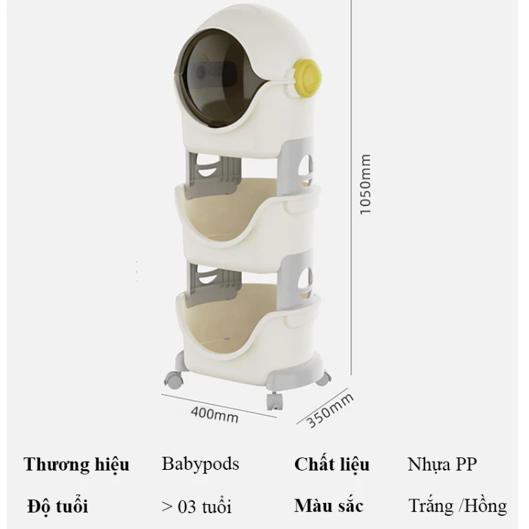 Kệ di động để đồ chơi, tả bỉm, sách, snack,... Babypods mẫu Spaceman - Hình ảnh 9