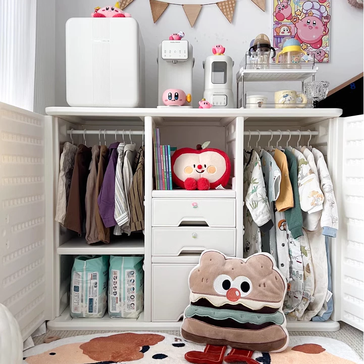 Tủ quần áo, đựng đồ trẻ sơ sinh, đồ chơi, có thanh treo đồ Babyviva mẫu Luxury - Hình ảnh 6