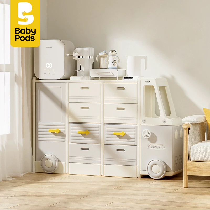 Tủ nhựa để đồ, quần áo, đồ chơi cho bé, tủ mẹ bỉm Babypods mẫu VAN S3