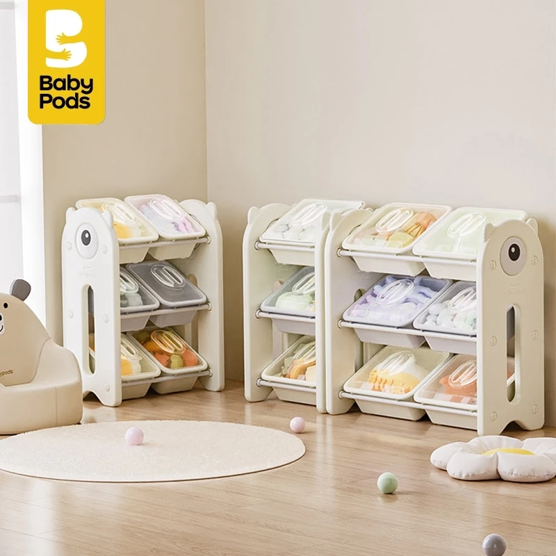 Kệ để đồ chơi đa năng, kệ sách cho bé, nhựa nguyên sinh cao cấp Babypods mẫu Eye Guys