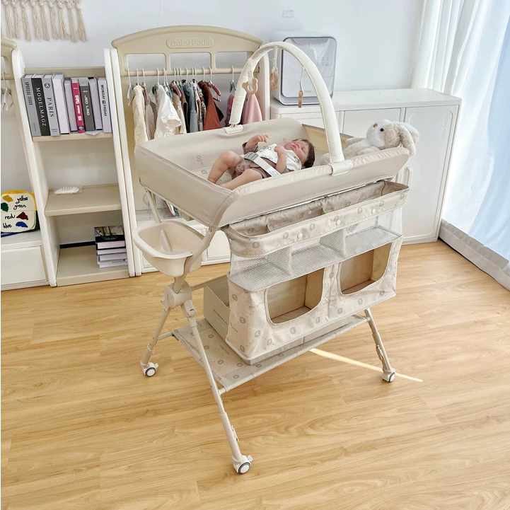 Bàn thay tã, quần áo đa năng di động, xếp gọn, tùy chỉnh độ cao hiệu Babypods (tặng đồ chơi treo) - Hình ảnh 3