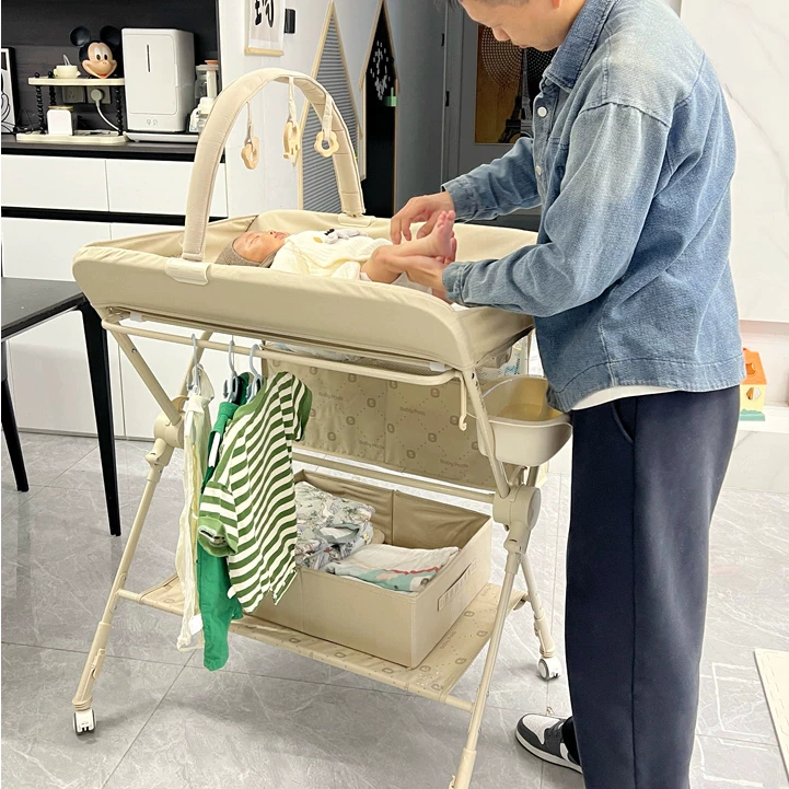 Bàn thay tã, quần áo đa năng di động, xếp gọn, tùy chỉnh độ cao hiệu Babypods (tặng đồ chơi treo) - Hình ảnh 9