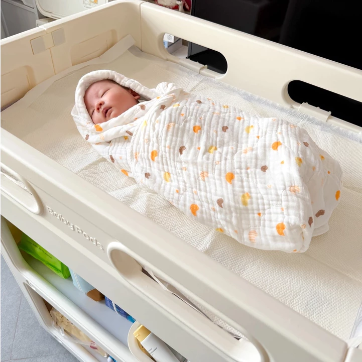 Bàn thay tã, quần áo kết hợp kệ đựng đồ di động cho bé Babypods mẫu Classic (đệm silicone) - Hình ảnh 8