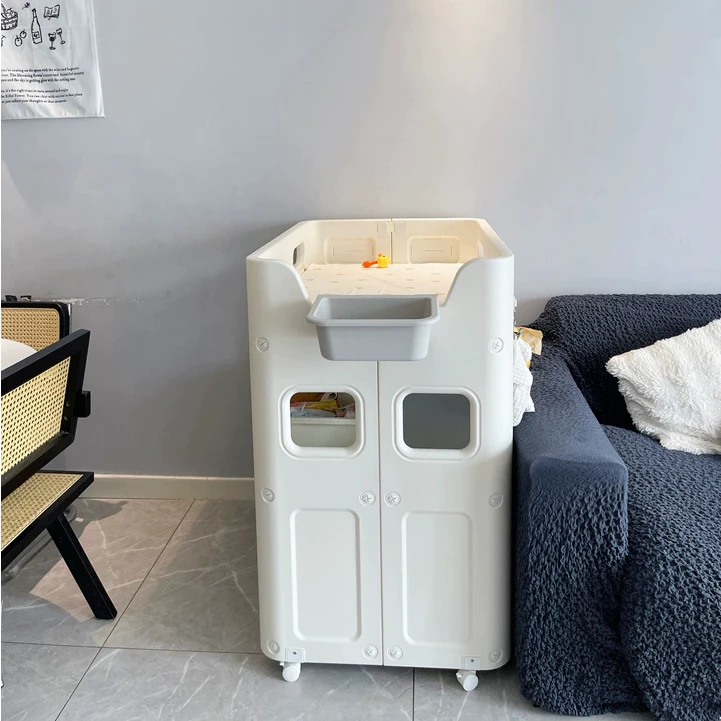 Bàn thay tã, quần áo kết hợp kệ đựng đồ di động cho bé Babypods mẫu Classic (đệm silicone) - Hình ảnh 5