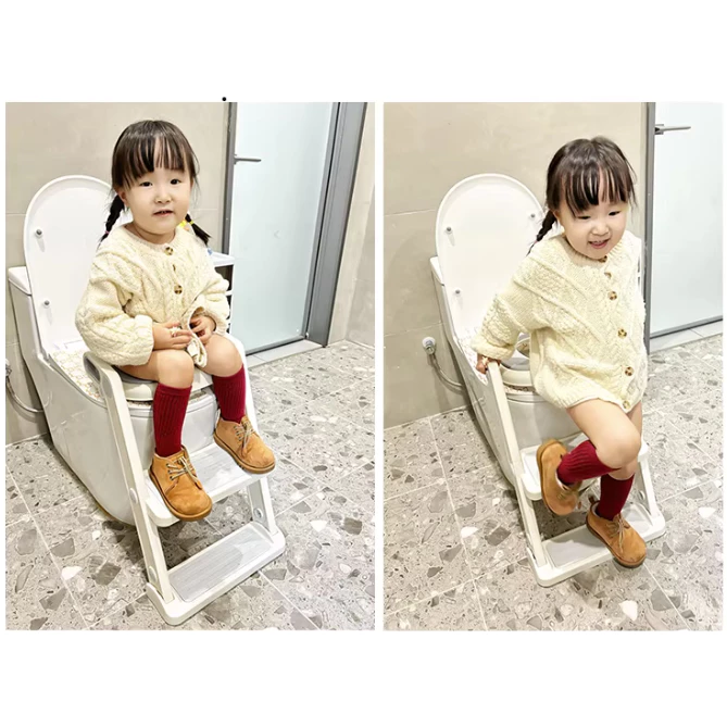 Kệ bậc thang kết hợp bệ ngồi toilet 2in1 cho bé Bapypods, đệm PU mềm mại, tùy chỉnh độ cao 5 mức - Hình ảnh 9