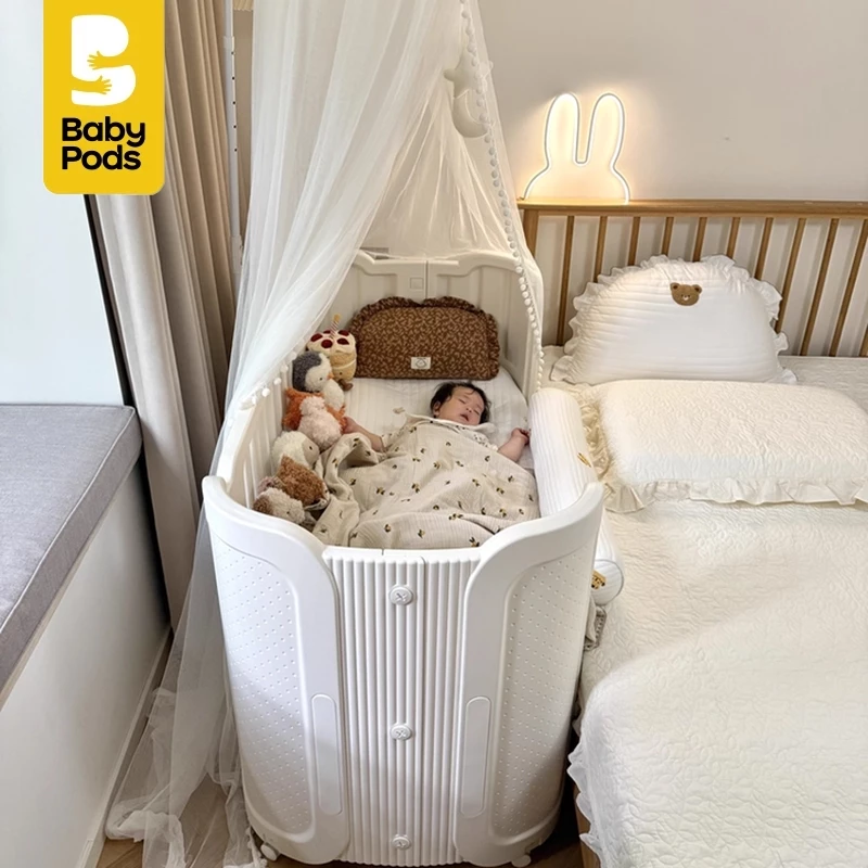 Giường cũi, nôi di động đa năng cho bé Babypods, nhựa nguyên sinh cao cấp, ghép cạnh giường ba mẹ