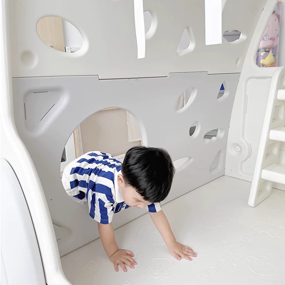 Bộ vận động liên hoàn 5in1 Babypods mẫu Ngôi nhà: Cầu trượt, xích đu, bóng rổ, leo núi, xà đơn - Hình ảnh 6