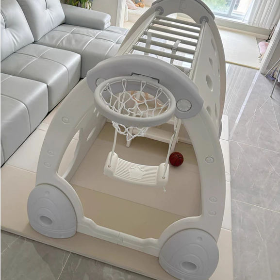 Bộ vận động liên hoàn 5in1 Babypods mẫu Ngôi nhà: Cầu trượt, xích đu, bóng rổ, leo núi, xà đơn - Hình ảnh 9