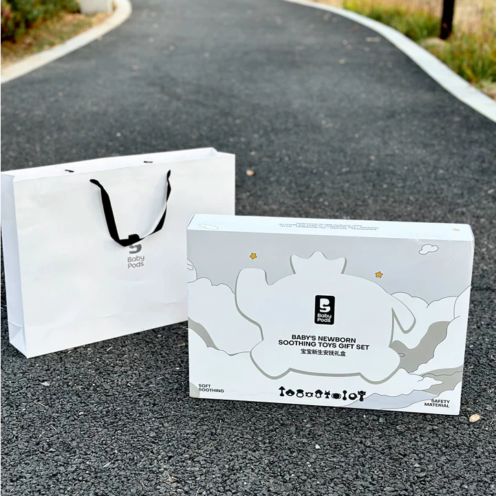 Bộ quà tặng đầy tháng, xúc xắc gặm nướu cao cấp cho bé từ 0-12 tháng hiệu Babypods (kèm túi đựng) - Hình ảnh 9