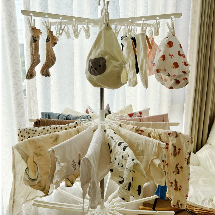 Giá phơi quần áo 3 tầng đa năng xếp gọn, tiện lợi cho bé Babypods, dùng trong nhà và ngoài ban công - Hình ảnh 7