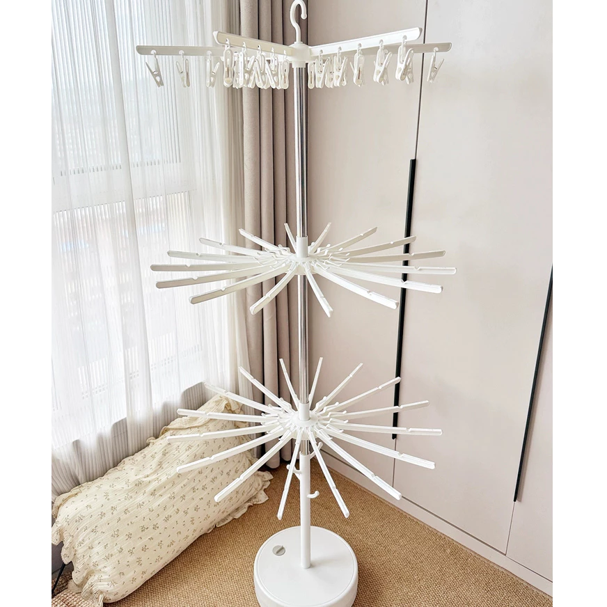 Giá phơi quần áo 3 tầng đa năng xếp gọn, tiện lợi cho bé Babypods, dùng trong nhà và ngoài ban công - Hình ảnh 4