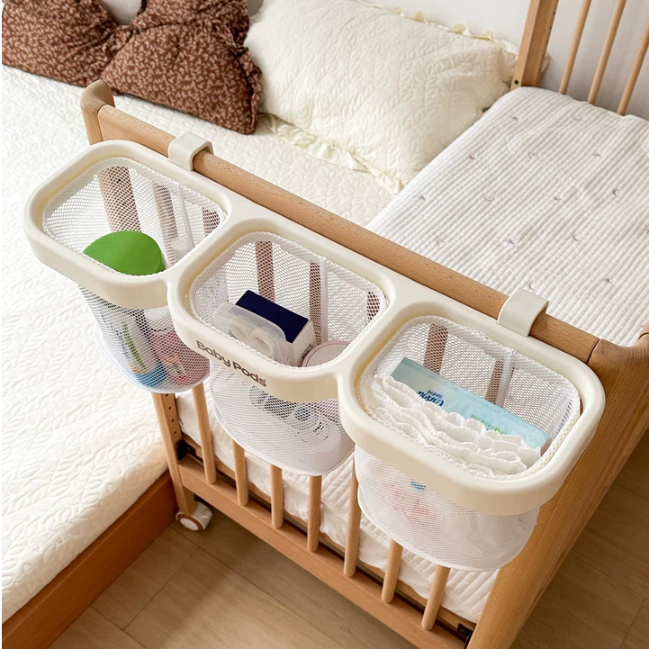 Giỏ treo 3 ngăn đa năng Babypods, giỏ treo nôi, giỏ đựng đồ, tã bỉm, đồ dùng cho trẻ sơ sinh - Hình ảnh 3