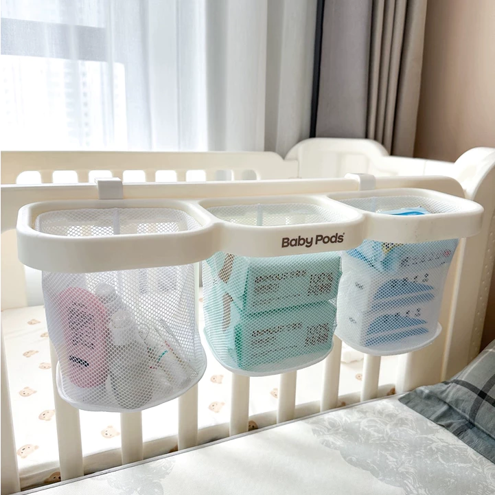 Giỏ treo 3 ngăn đa năng Babypods, giỏ treo nôi, giỏ đựng đồ, tã bỉm, đồ dùng cho trẻ sơ sinh - Hình ảnh 5