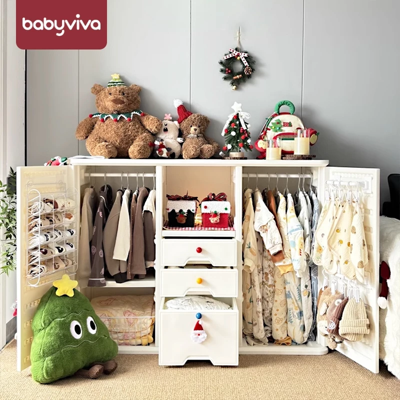 Tủ quần áo, đựng đồ trẻ sơ sinh, tủ mẹ bỉm, có thanh treo đồ Babyviva mẫu Luxury