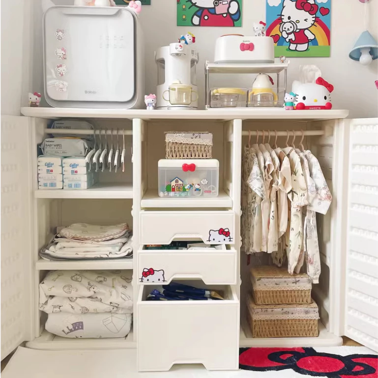 Tủ quần áo, đựng đồ trẻ sơ sinh, tủ mẹ bỉm, có thanh treo đồ Babyviva mẫu Luxury - Hình ảnh 6