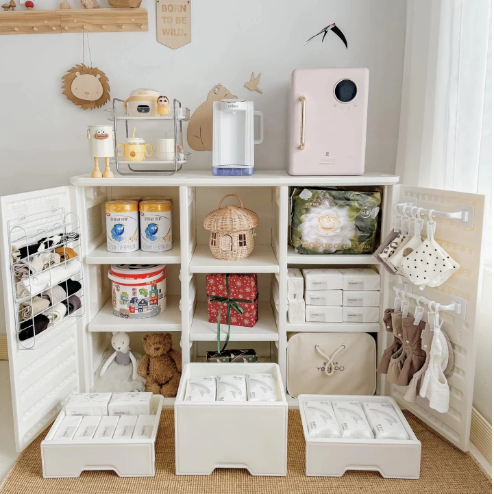 Tủ quần áo, đựng đồ trẻ sơ sinh, tủ mẹ bỉm, có thanh treo đồ Babyviva mẫu Luxury - Hình ảnh 4
