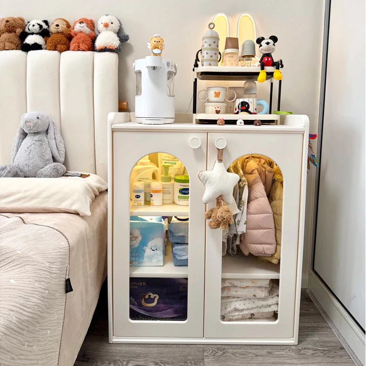 Tủ đựng quần áo, tủ mẹ bỉm, có thanh treo đồ Hobbytree, mặt sau kín chống bụi, cánh tủ nhựa acrylic - Hình ảnh 2