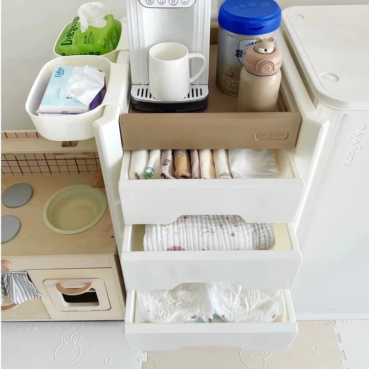 Tủ đầu giường di động 2 mặt đa năng đa năng hiệu Babyviva mẫu Glance - Hình ảnh 7