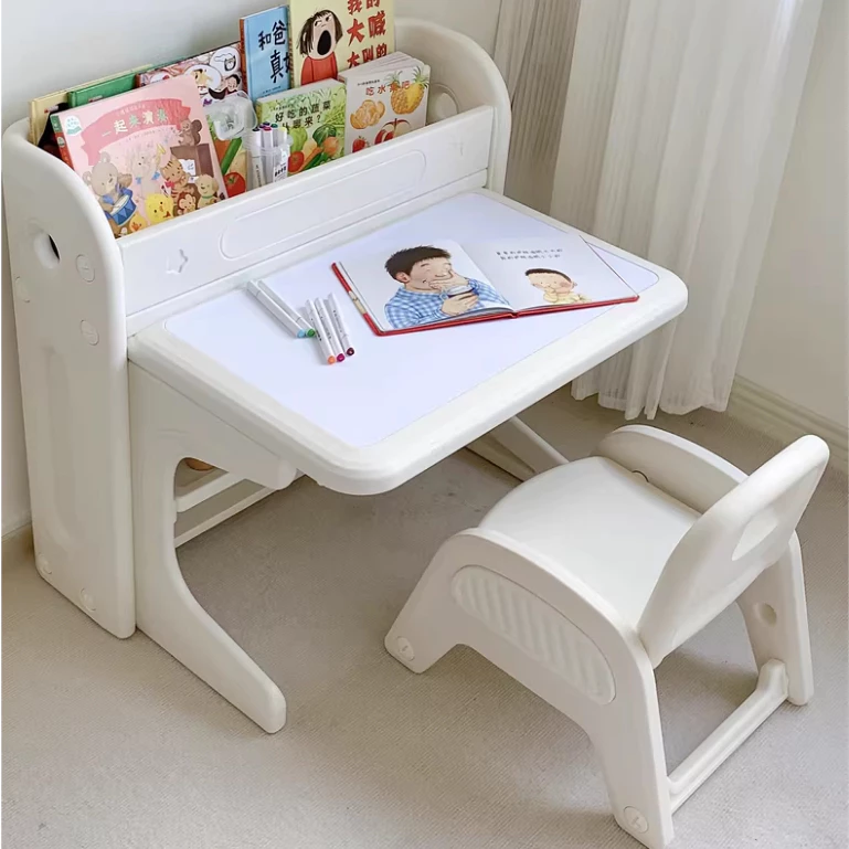 Bộ bàn học kết hợp bảng vẽ, kệ sách đa năng xếp gọn hiệu Babyviva - Hình ảnh 2