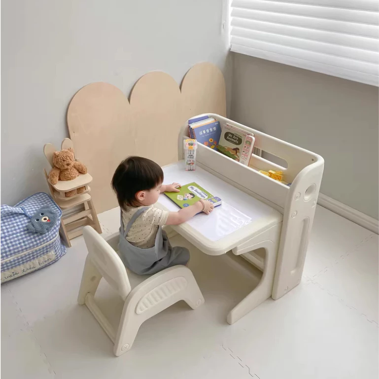 Bộ bàn học kết hợp bảng vẽ, kệ sách đa năng xếp gọn hiệu Babyviva - Hình ảnh 6