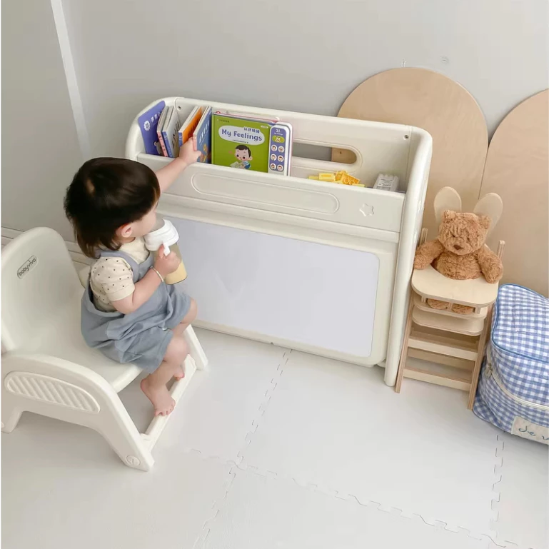 Bộ bàn học kết hợp bảng vẽ, kệ sách đa năng xếp gọn hiệu Babyviva - Hình ảnh 9