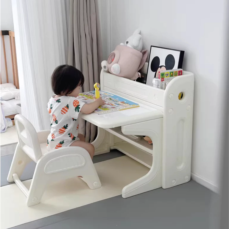 Bộ bàn học kết hợp bảng vẽ, kệ sách đa năng xếp gọn hiệu Babyviva - Hình ảnh 5