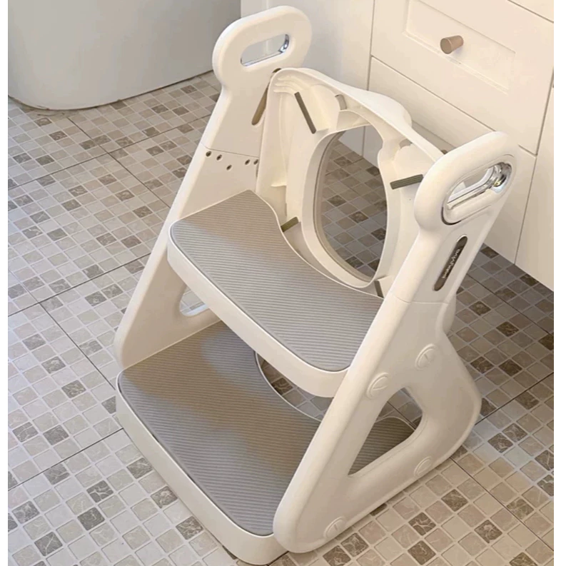 Kệ bậc thang kết hợp bệ thu nhỏ toilet 2in1 đa năng Babyviva, đệm ngồi PU cao cấp an toàn cho bé - Hình ảnh 8