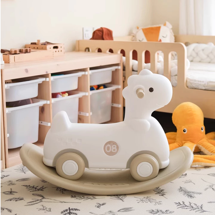 Ngựa bập bênh kết hợp chòi chân, ván thăng bằng nguyên sinh cao cấp 3IN1 Babyviva - Hình ảnh 3