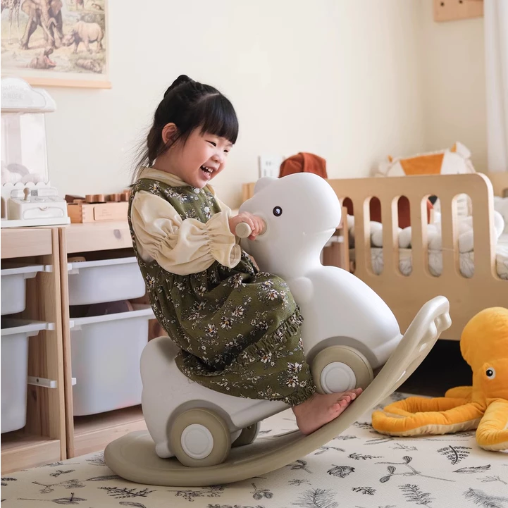 Ngựa bập bênh kết hợp chòi chân, ván thăng bằng nguyên sinh cao cấp 3IN1 Babyviva - Hình ảnh 5