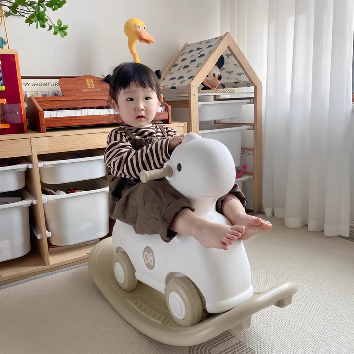Ngựa bập bênh kết hợp chòi chân, ván thăng bằng nguyên sinh cao cấp 3IN1 Babyviva - Hình ảnh 7