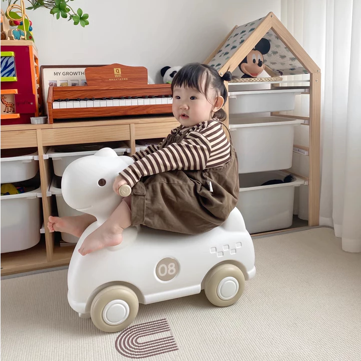 Ngựa bập bênh kết hợp chòi chân, ván thăng bằng nguyên sinh cao cấp 3IN1 Babyviva - Hình ảnh 8