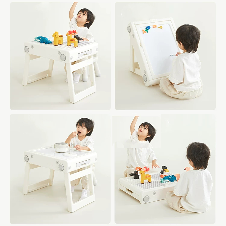 Bộ bàn vẽ kết hợp bàn lego đa chức năng xếp gọn Babypods, hít được nam châm, tặng bút màu, xóa bảng - Hình ảnh 2
